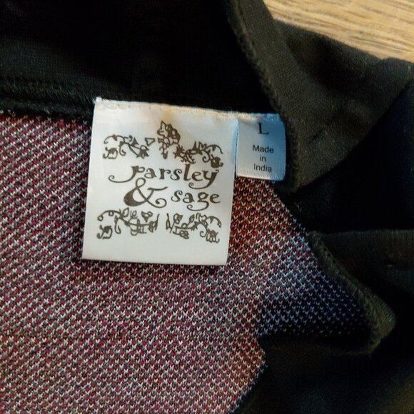 Parsley and Sage Women's Cardigan Art to Wear Black Tweed Open Front Large - Picture 6 of 11